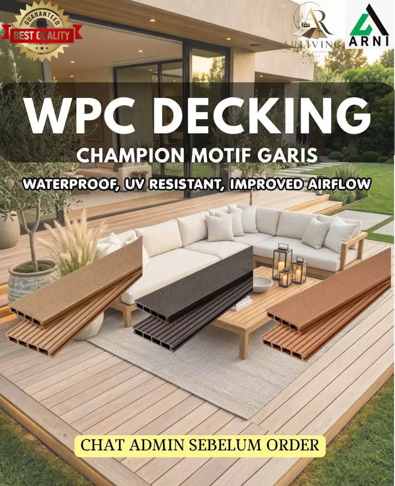 LANTAI WPC DECKING 2,9 m BASELINE MODERN GROOVE ANTI RAYAP