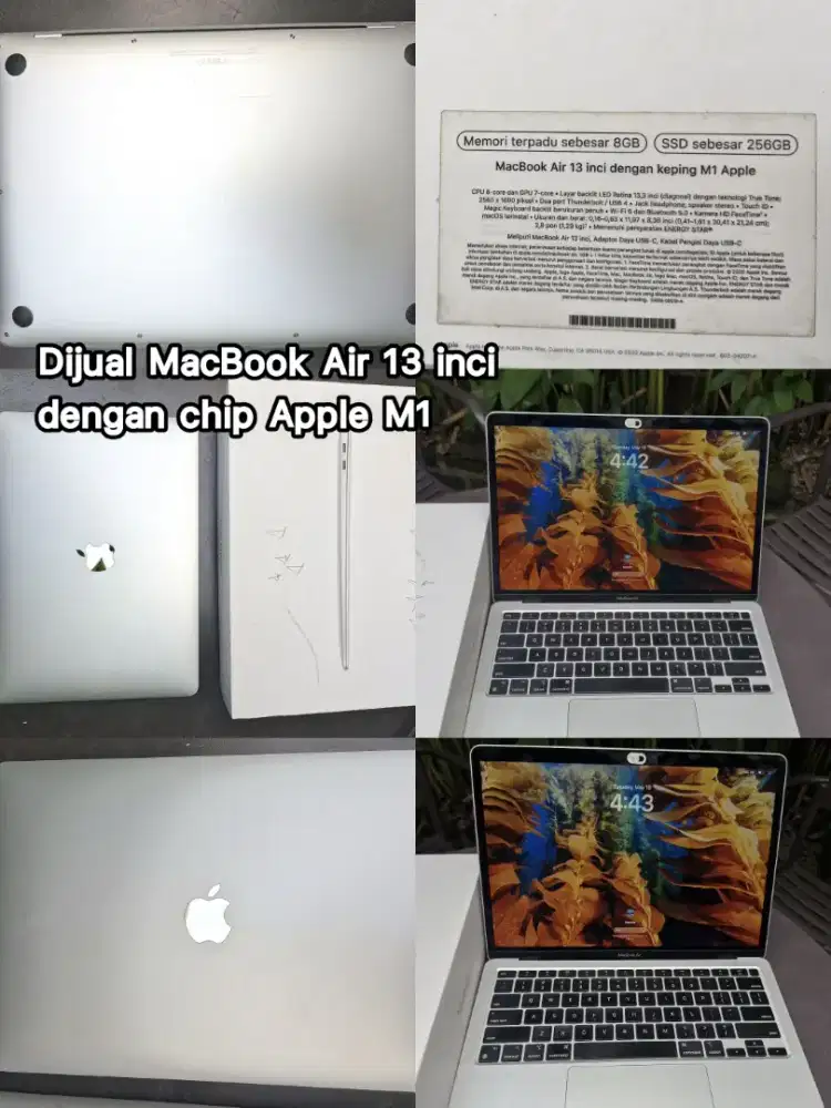 Dijual MACBOOK AIR 13 Inci debgan Chip Apple M1
