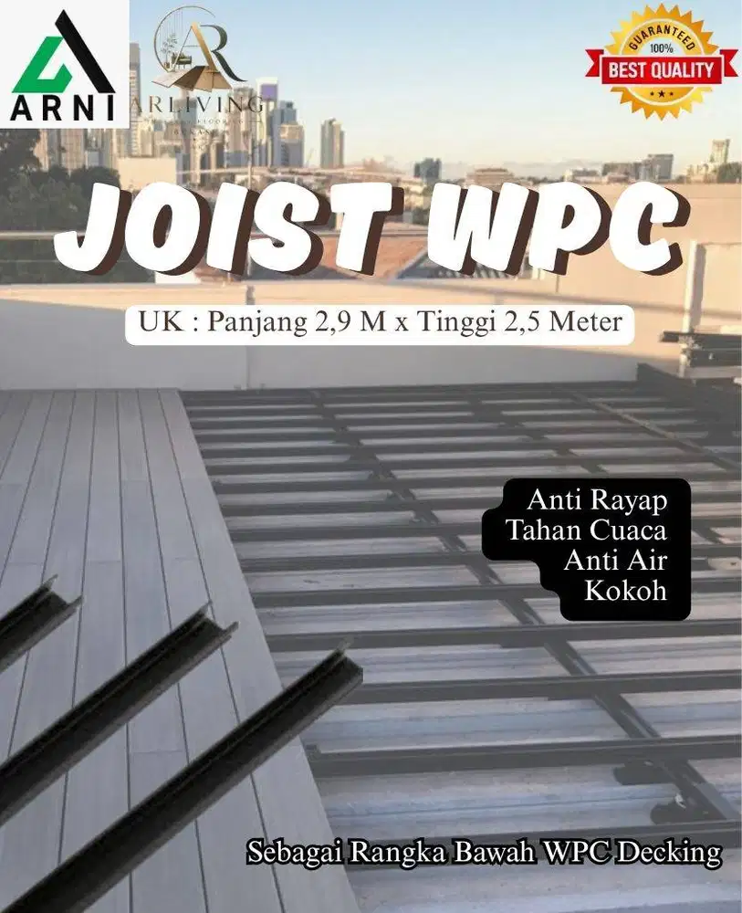 WPC JOIST ACCESSORIES RANGKA DECKING 2,9 m KOKOH ANTI AIR
