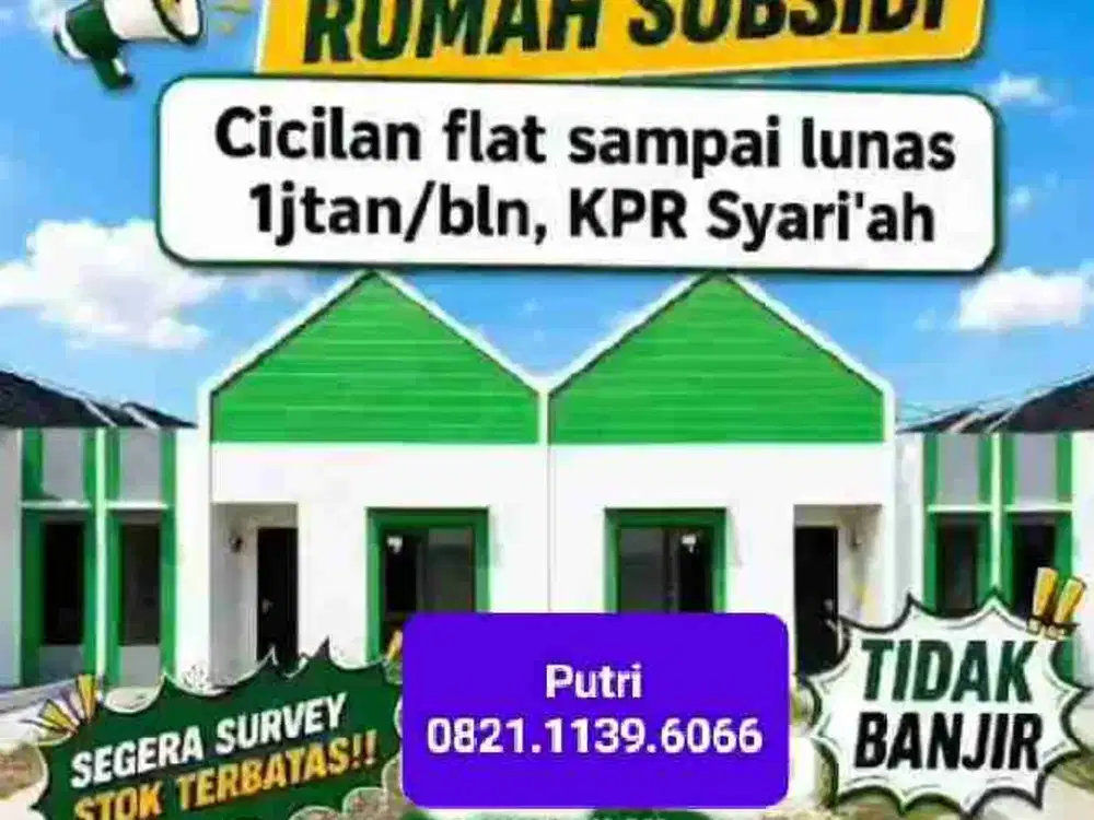 RUMAH SUBSIDI SIAP HUNI DP 0%