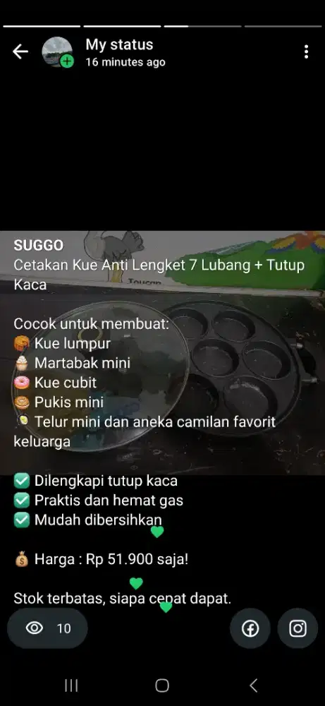 Suggo Cetakan kue anti lengket 7 lubang + tutup