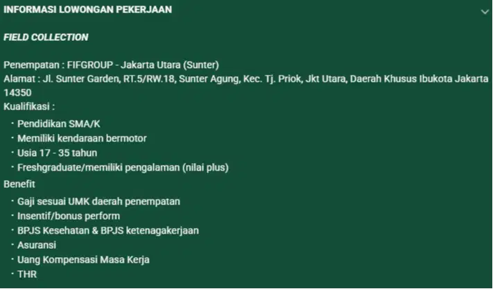 LOWONGAN KERJA JAKARTA UTARA