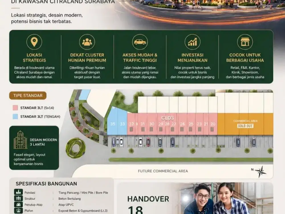 Ruko Grandia Boulevard Kawasan Citraland Surabaya Barat