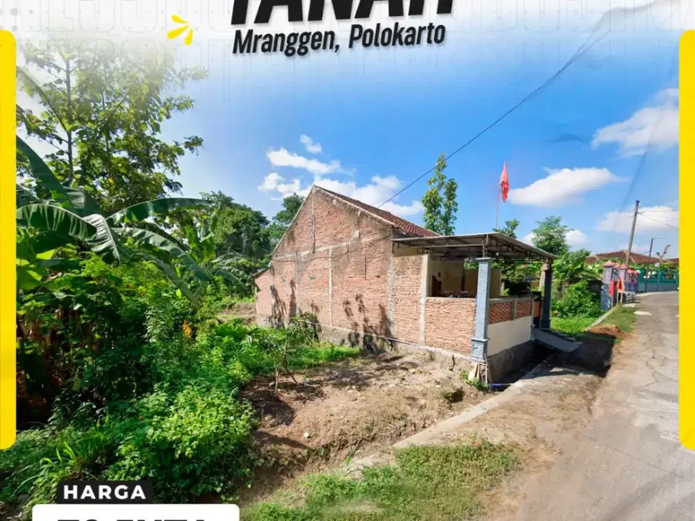 Tanah Pekarangan Murah Dijual di Mranggen Polokarto Sukoharjo Kavling Strategis