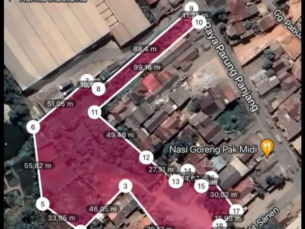 Dijual lahan kosong siap bangun ijin industri sdh pagar 2 muka tepi jln provinsi legok - Parung panjang, cirarab kec.legok -Tangerang