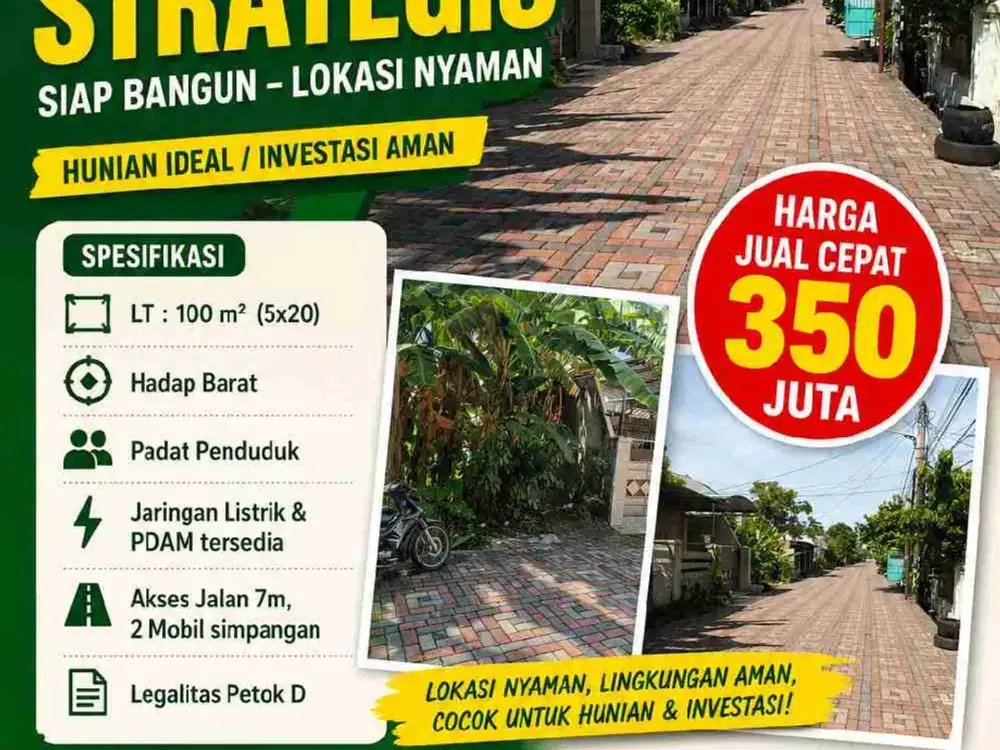 Tanah Murah siap Bangun di Wonorejo Selatan, Rungkut, Sby Timur