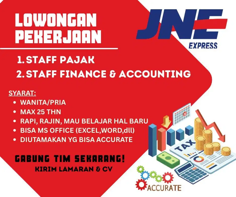 LOWONGAN KERJA STAFF FINANCE AKUNTING DAN PAJAK