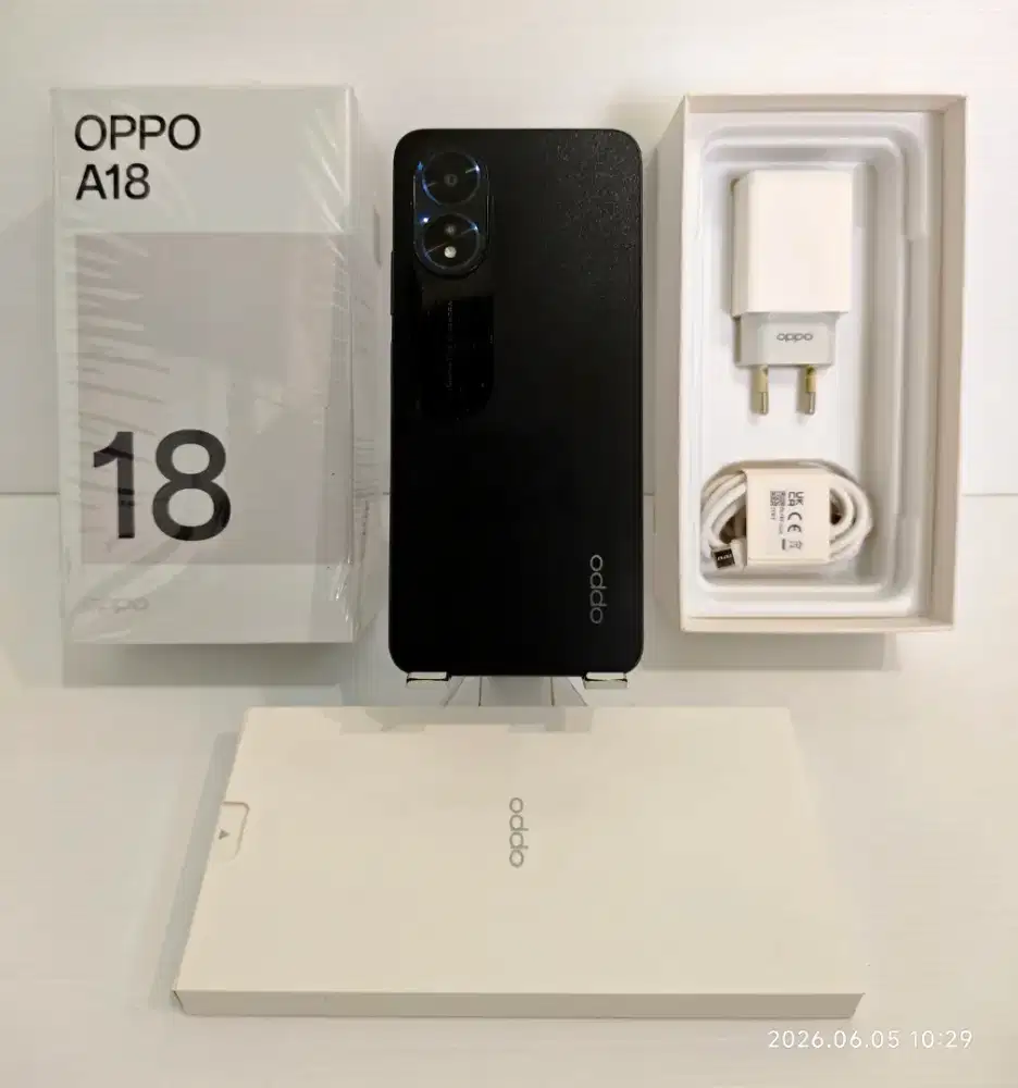 Oppo A18 4G 4+4/128 Gb Likenew 98% Fullset Original Ex Resmi bs TT/BT