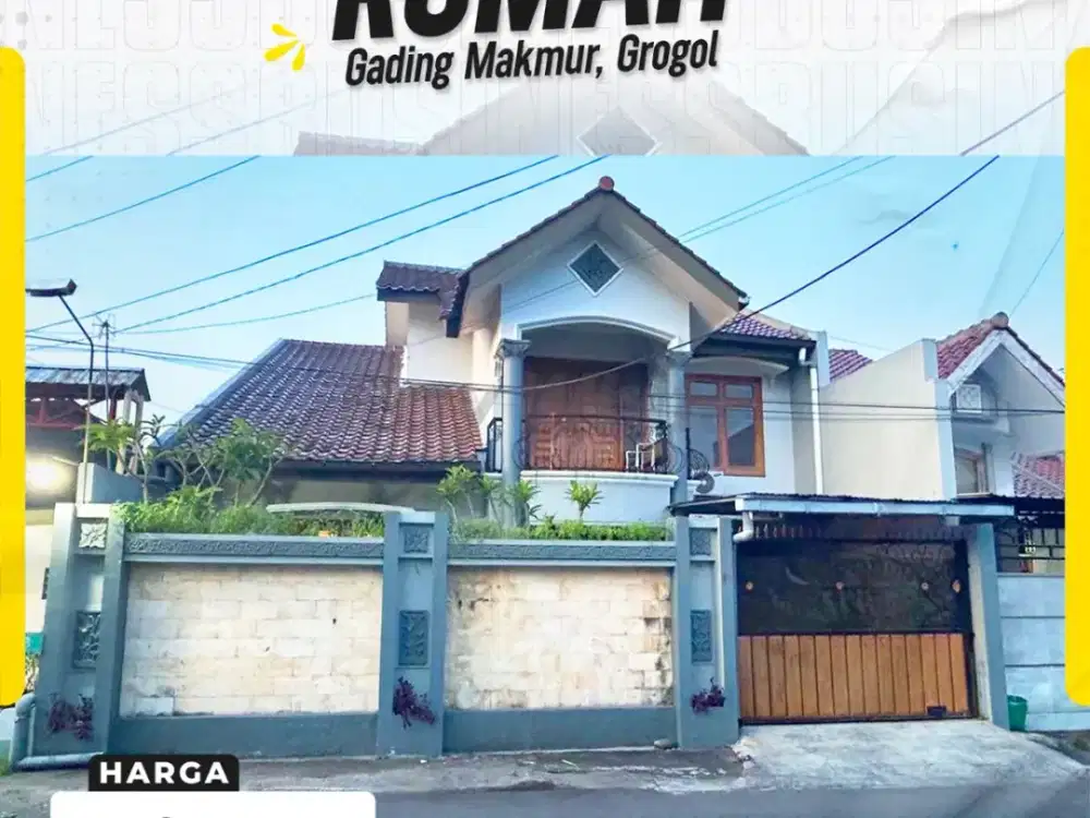 Rumah Mewah 2 Lantai di Gading Makmur Grogol Sukoharjo Dekat Solo Baru 4+1 KT