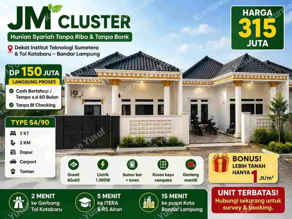 Rumah Dekat Itera dan Pasar Way Kandis