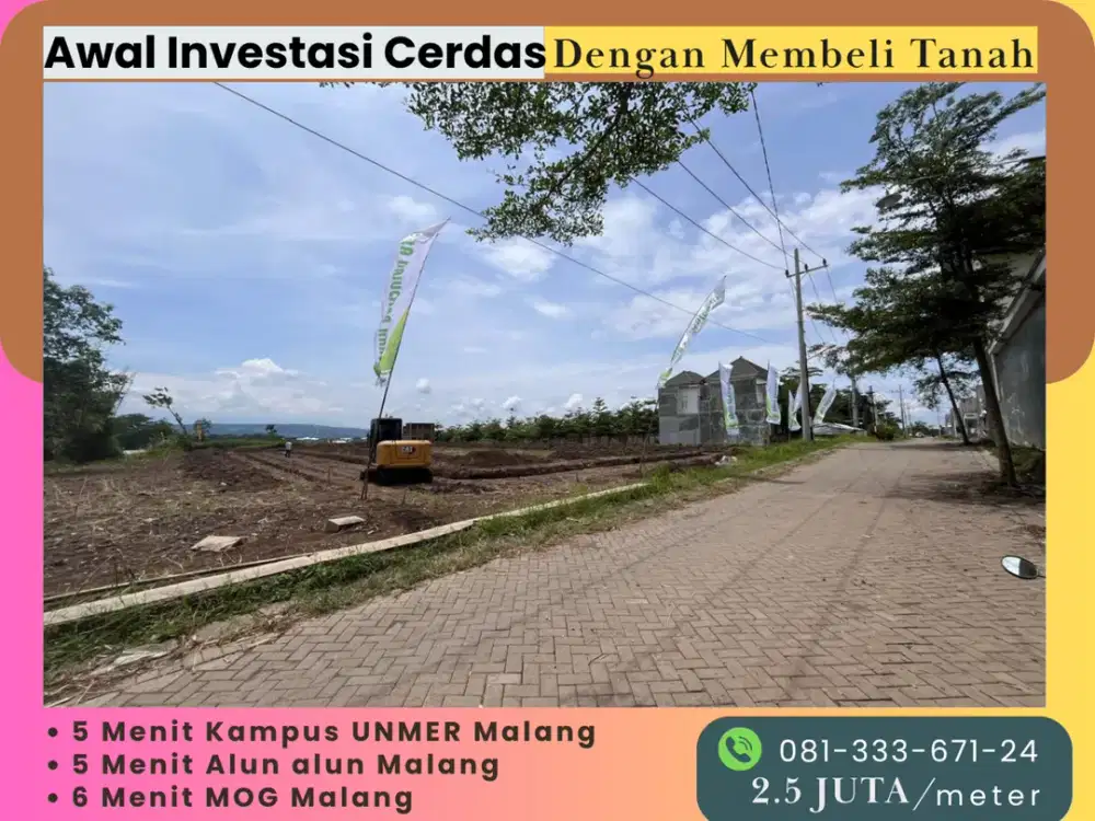 Tanah Strategis 6 Menit Jalan Ijen Malang Sertifikat