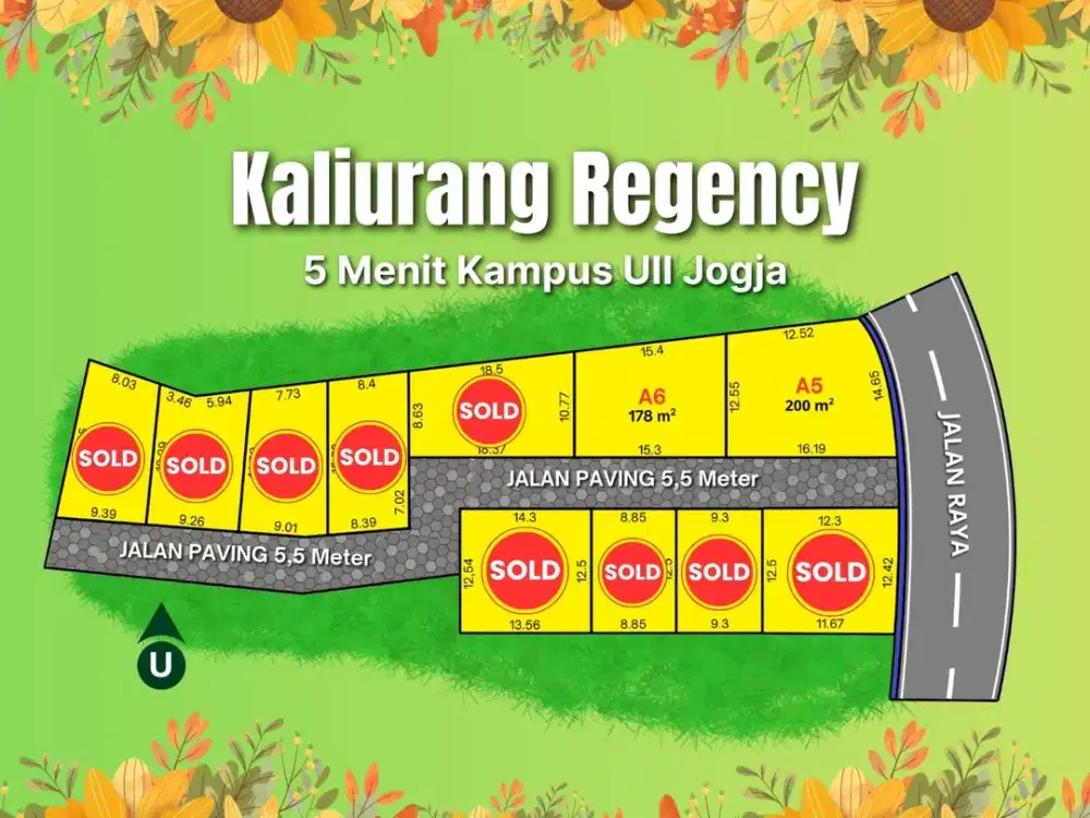 Tanah Strategis Tepi Jalan Raya Dekat Kampus UII, Akses Jalan Sangat Lebar dengan Legalitas SHM Pekarangan