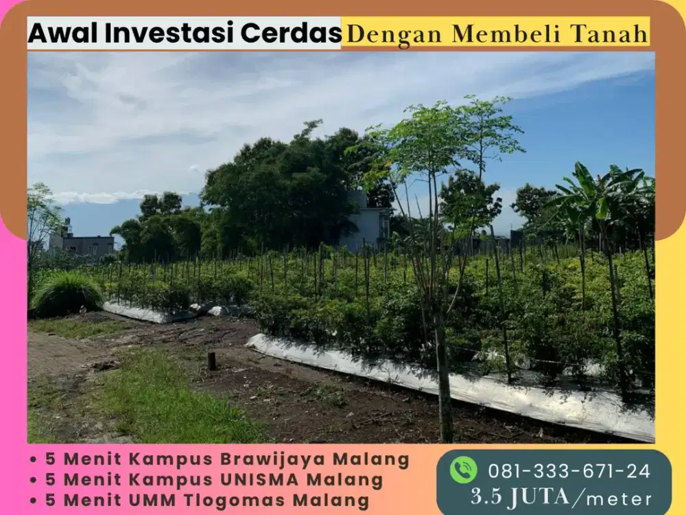 Kavling Premium SHM Split 5 Menit Kampus UB Malang