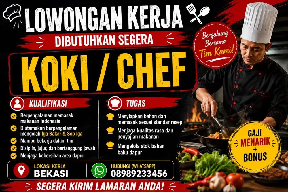 DICARI KOKI BISA MASAK APA AJA