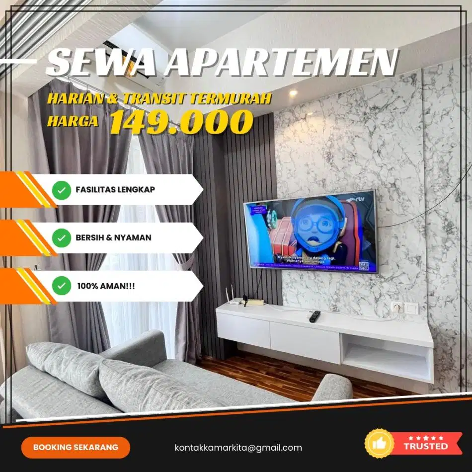 Sewa apartemen Bekasi Utara Patraland Urbano Harian/Transit Termurah