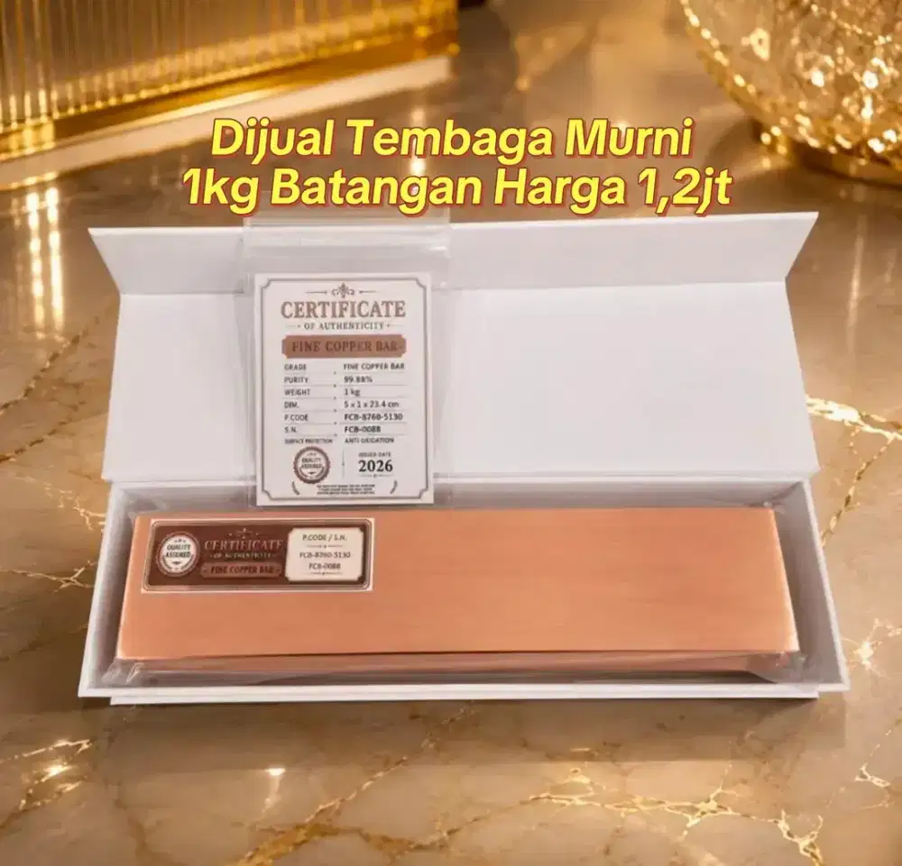 Dijual Tembaga Murni 1kg Batangan