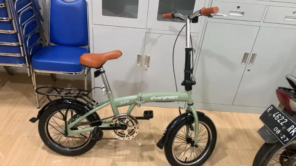 Sepeda Evergreen lipat hijau 1speed
