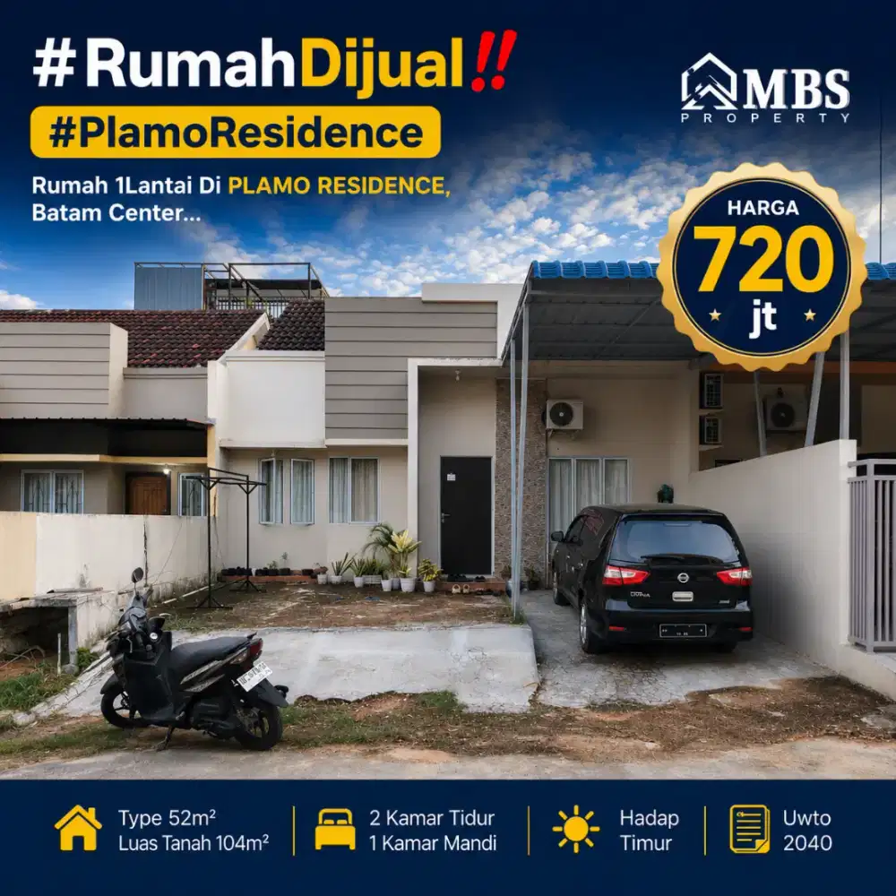 Rumah 1Lantai Di PLAMO RESIDENCE, Batam Center