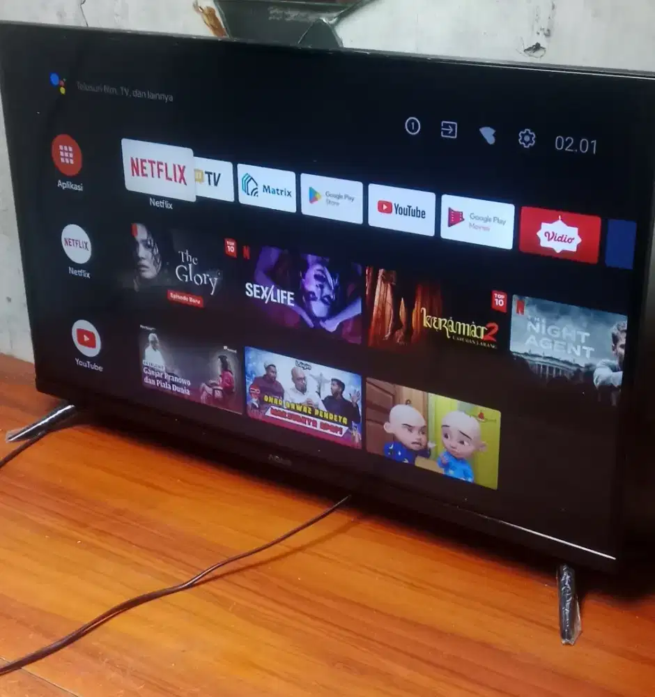 Dijual tv led 32 in aqua android & digital normal lok jak-sel lenteng