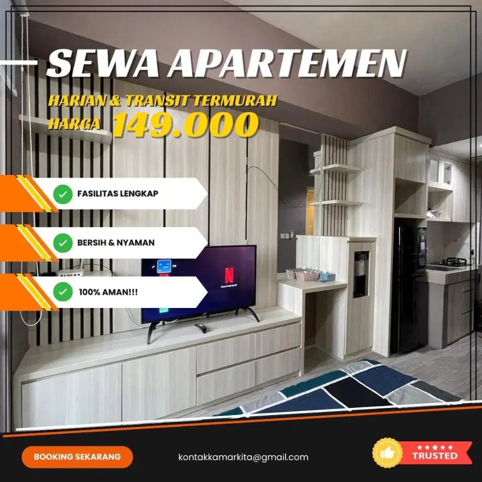 Sewa apartemen Tangerang Harian/Transit Termurah Treepark City Cikokol