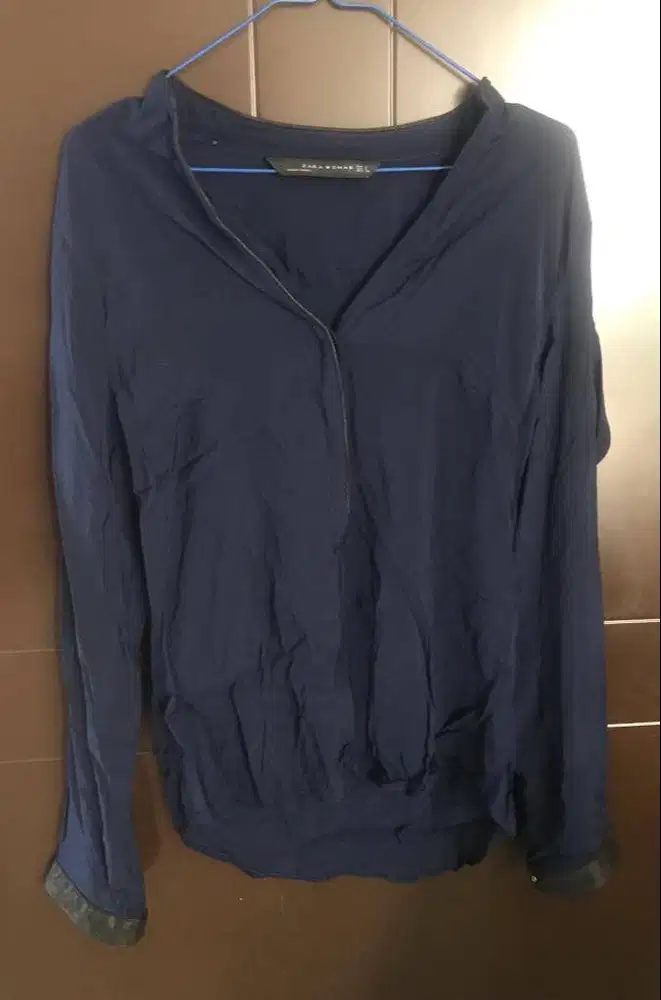 BLOUSE BIRU TUA - ZARA WOMAN ORIGINAL - SIZE S – PRELOVED