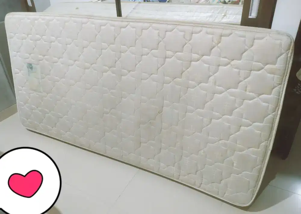 Jual kasur springbed uk 100 (single) + headboard sdh dibersihkan ready