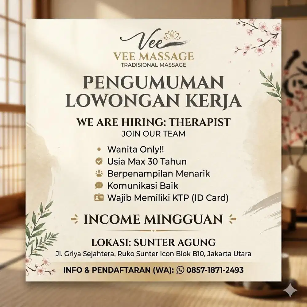 Lowongan Therapist Wanita