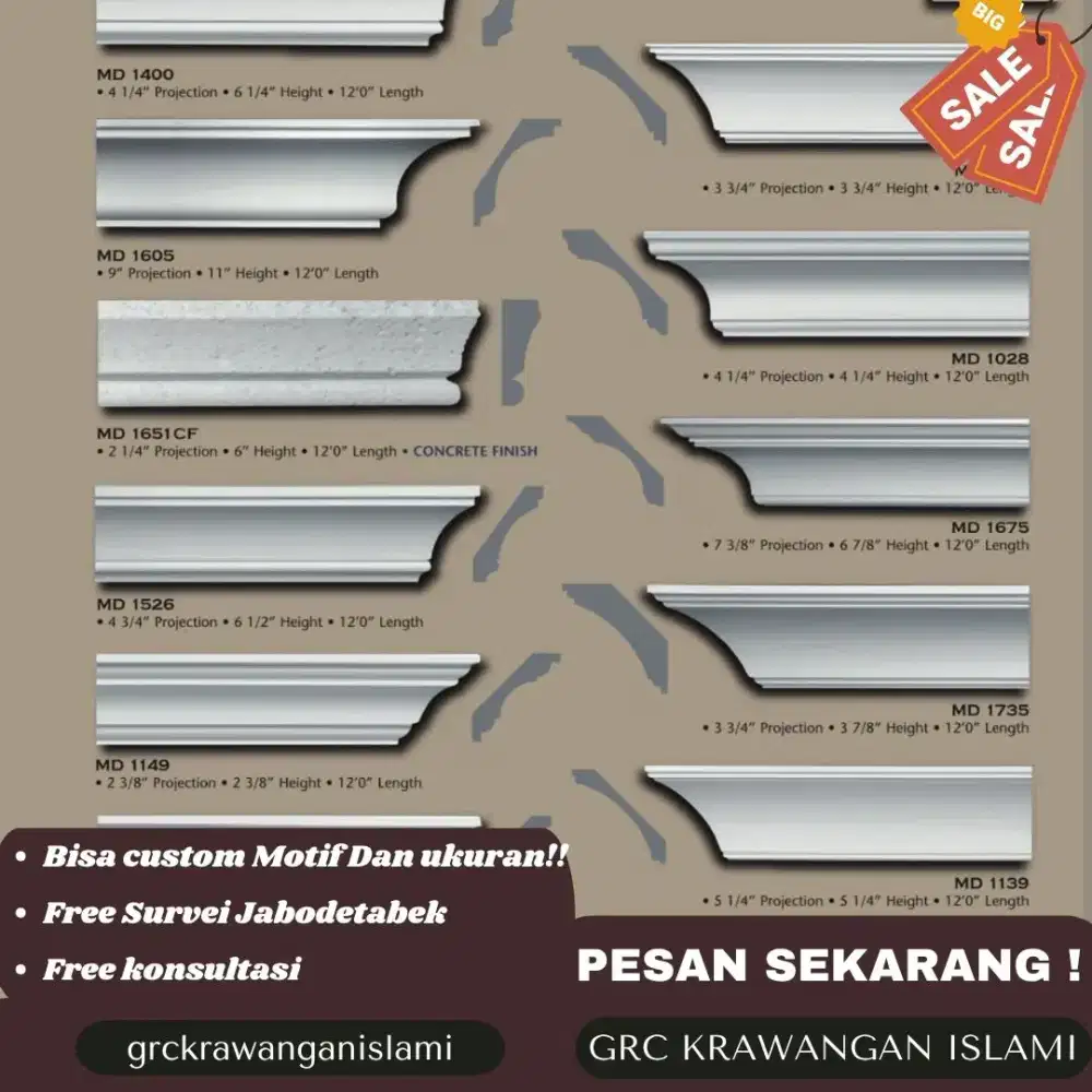 Harga Lisplang Profil Beton Terbaru untuk Rumah & Masjid di Cipinang