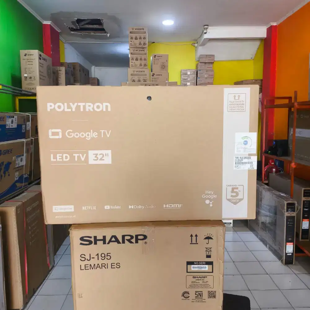 POLYTRON GOOGLE TV 32INCH PROMO TERBATAS GARANSI RESMI BISA KREDIT