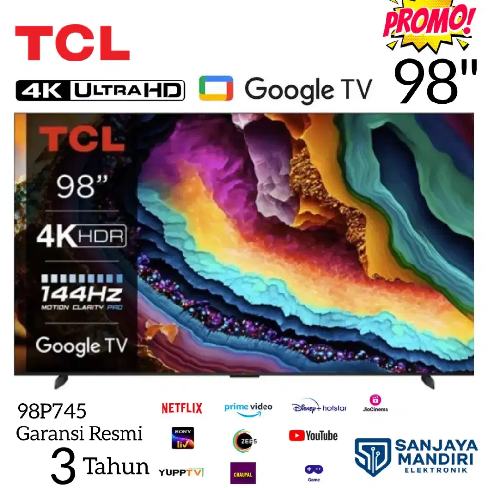 TCL 98 Inch 98P745 4K Google TV HDR 10+ Dolby Vision 144hz VRR 240hz