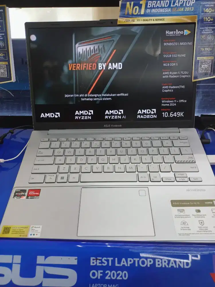 ASUS Vivobook Go Ryzen 5 7520U RAM 16GB SSD 512GB Bisa Cicilan