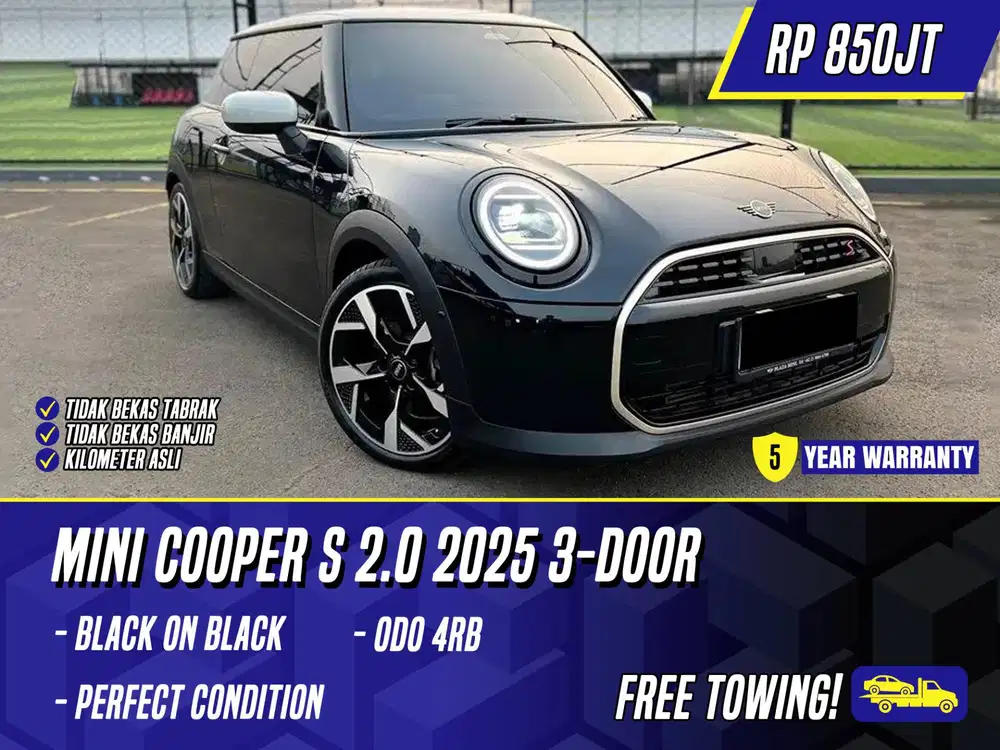 Mini Cooper S 2.0 2025 NIK 2024 3 Door Black Hitam 2 Door