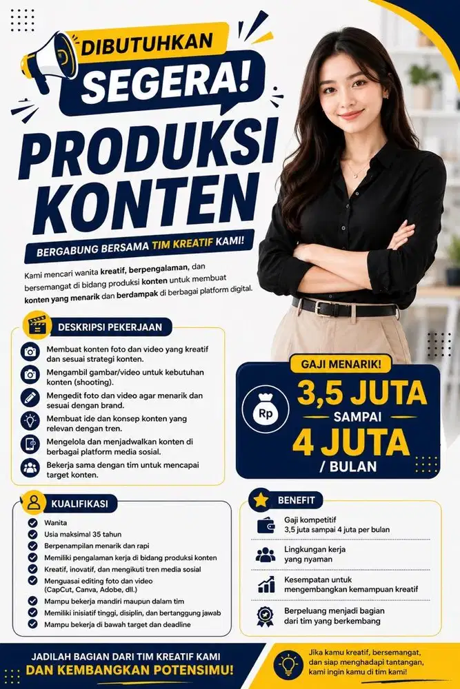 WE ARE HIRING – CONTENT CREATOR / PRODUKSI KONTEN