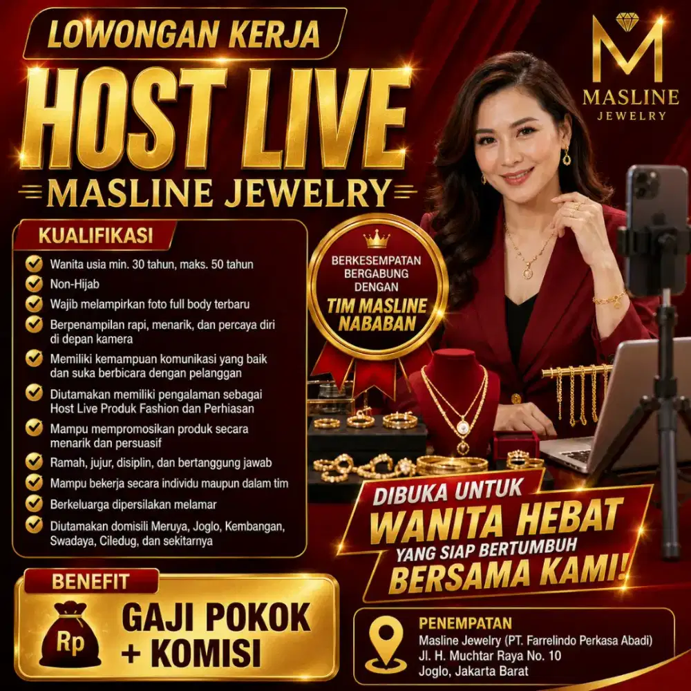 Lowongan admin live Masline Jewelry