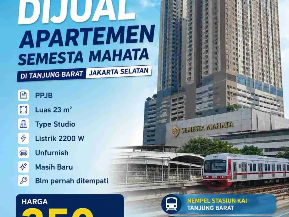 Termurah, Dijual Unit Studio di Apartemen Semesta Mahata Tanjung Barat Jakarta Selatan