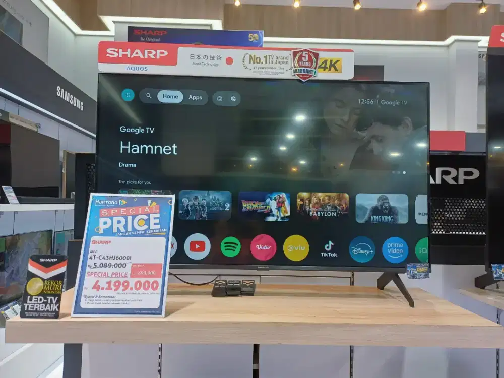 TV Sharp 4T-C43HJ6000I 43 Inch Google TV Bisa Cicilan DP 0%