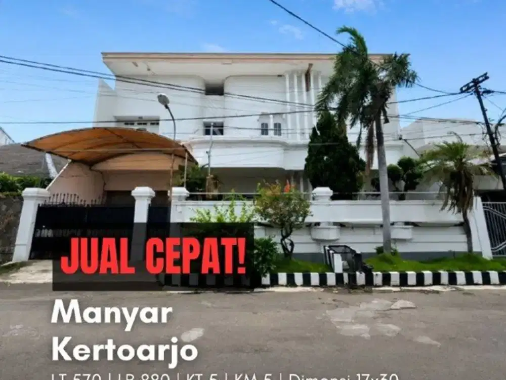 Rumah Manyar Kertoarjo STRATEGIS, SIAP HUNI, ROW JALAN 3.5 MOBIL