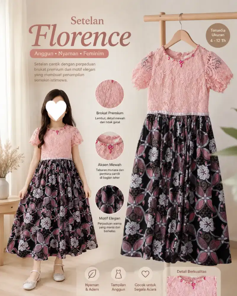 Dress kebaya brokat anak