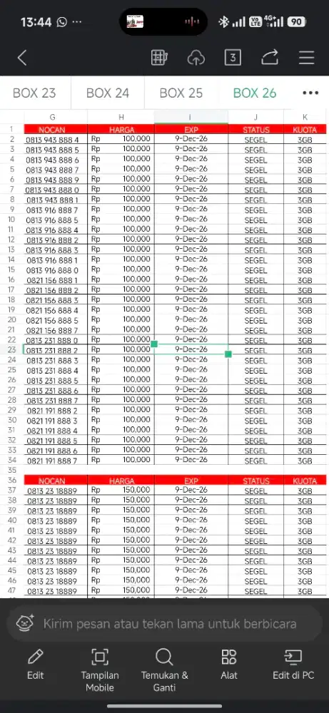Nomor cantik simpati