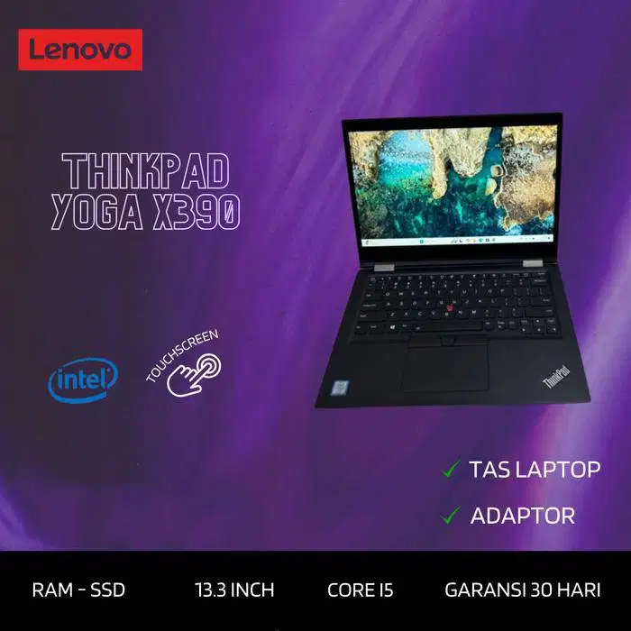 Laptop 2in1 Lenovo Thinkpad X390 Yoga i5 gen8 Ram 8GB Touchscreen *RRC