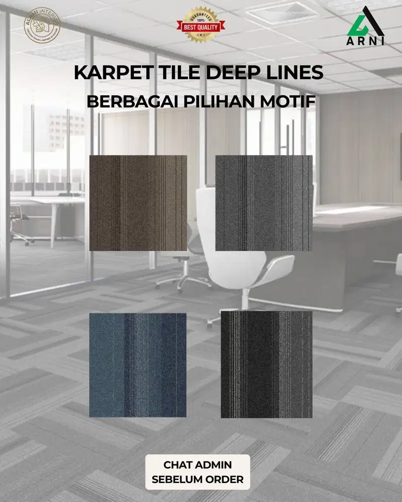 Karpet Tile Deep Lines/Ukuran 50cm x 50 cm/Mudah Dipasang