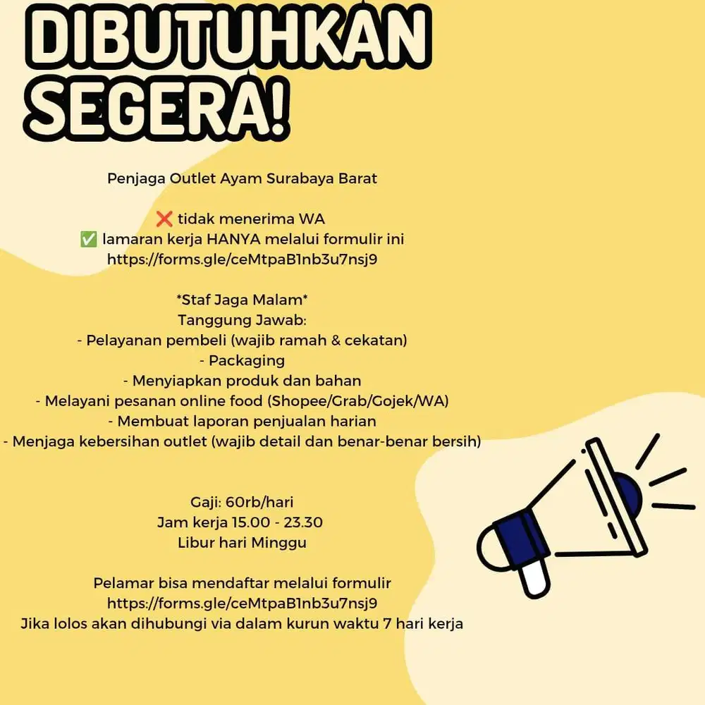 STAF OUTLET AYAM SURABAYA BARAT