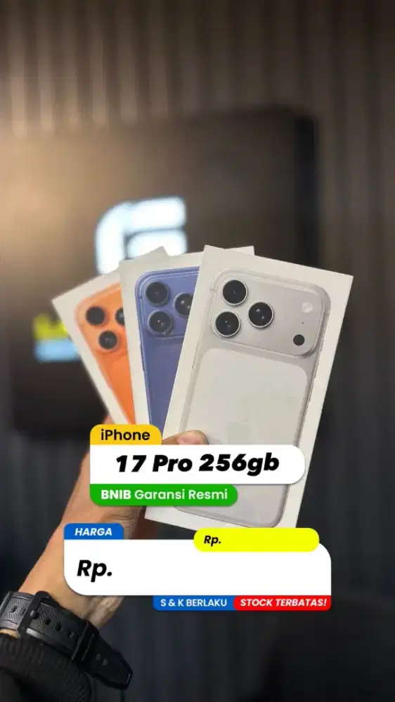 READY IPHONE 17 SILVER PRO 256GB New Unit Ibox BNIB