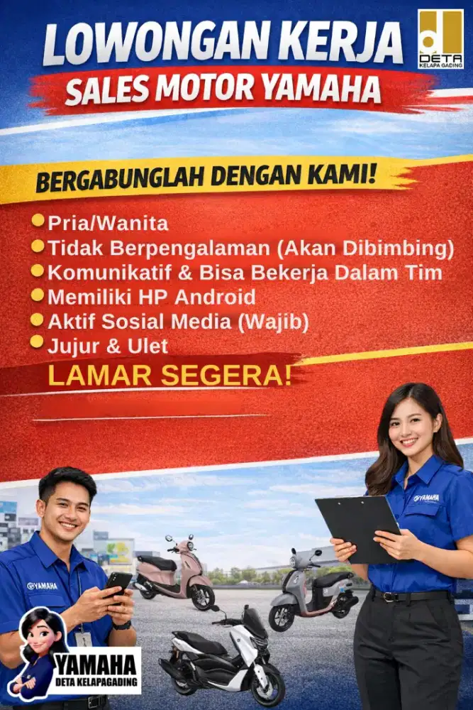 Lowongan pekerjaan sales yamaha