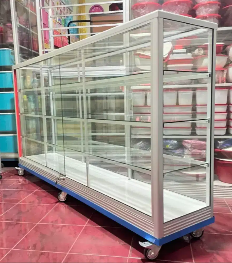 Etalase Pake RODA BESAR + Siku Besi 2Mx1M Buat Usaha