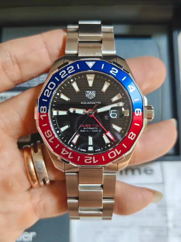 Tag Heuer aquaracer GMT Pepsi WAY201F original bekas fullset dan  nota