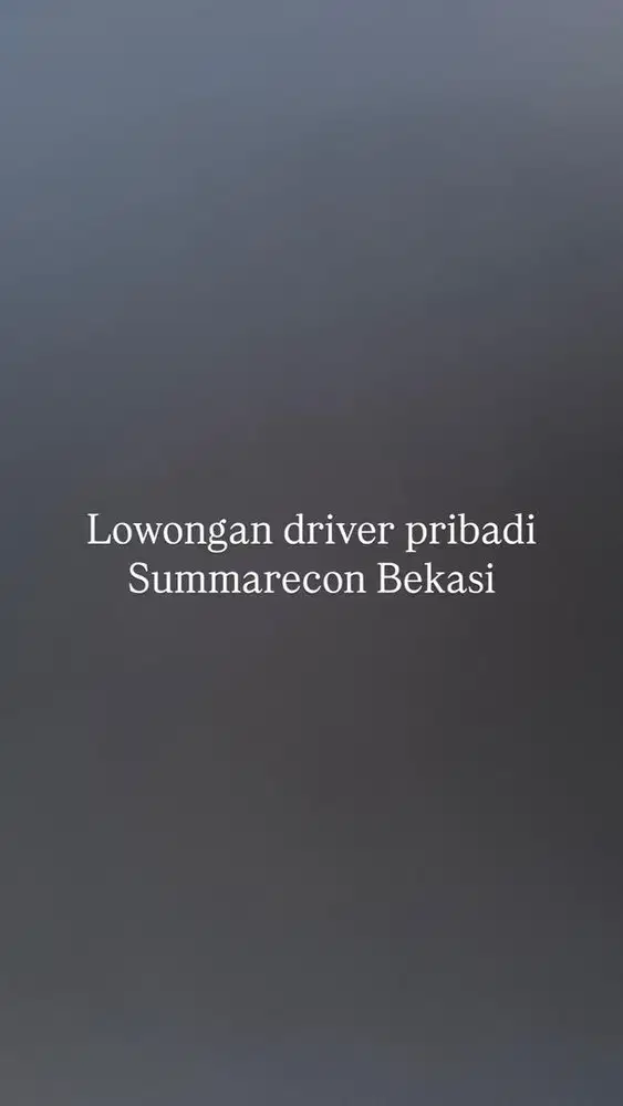 Lowongan driver pribadi
