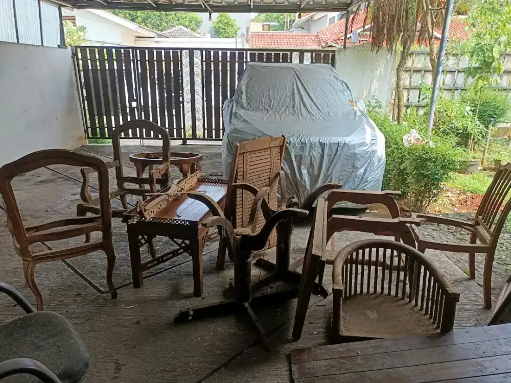 kayu jati meja kursi