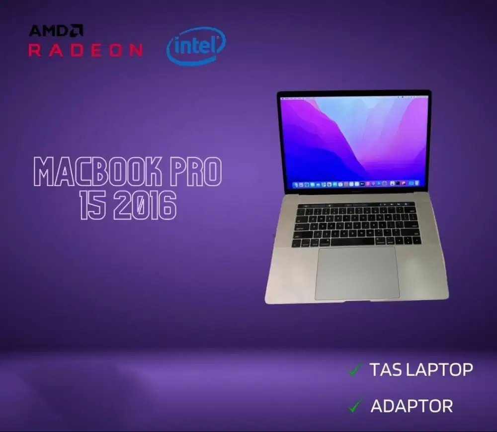 Macbook Pro 15 2016 TouchBar Core i7 Ram 16GB AMD Radeon Dual VGA *RRC