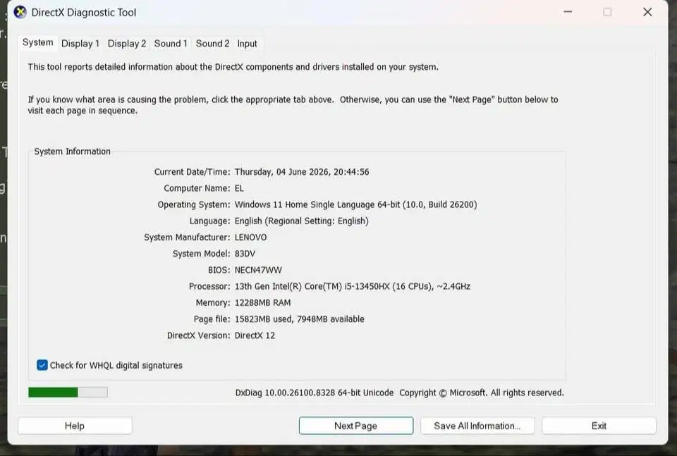 LAPTOP LENOVO LOQ 15IRX9 SECOND LIKE NEW
